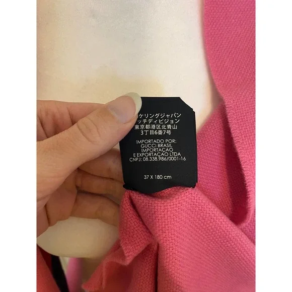 SOLD NWT Gucci Strong Stars Pink Gucci Stripe Jacquard wool cashmere silk Scarf - Picture 5 of 7